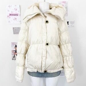 Baby Phat Cream Puffer Jacket – Gold Logo (Rare Size 2X)
